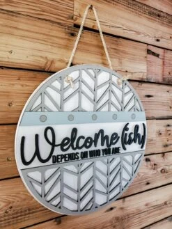 Welcome-ish Sign | Farmhouse Front Door Sign | Funny Round Welcome Sign -The Farmer’s Wife WI Deals Store 20211015 132701 1
