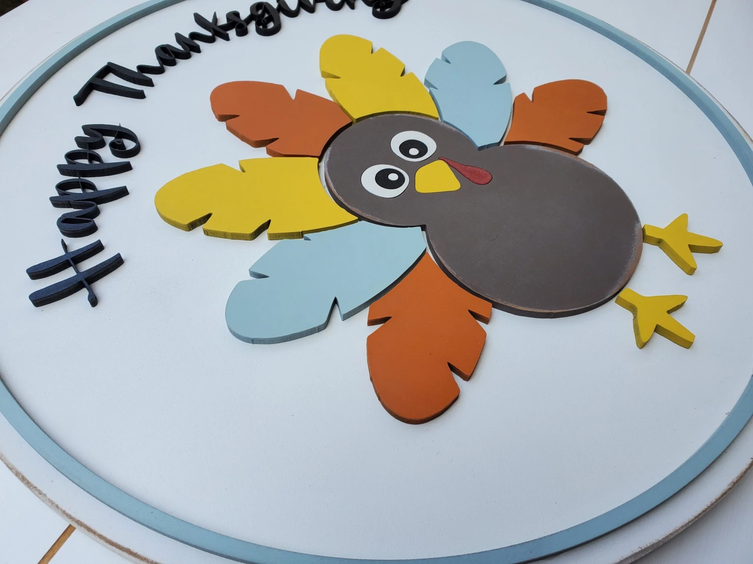 Happy Thanksgiving Round Sign | Turkey Round Sign 2 Happy Thanksgiving Round Sign | Turkey Round Sign - Image 2