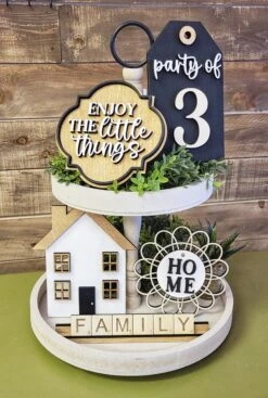 Family Tiered Tray Decor Mini Signs | Tiered Tray Decor | Tiered Tray Decor Bundle | Tiered Tray Signs | Tier Tray DIY Kit
