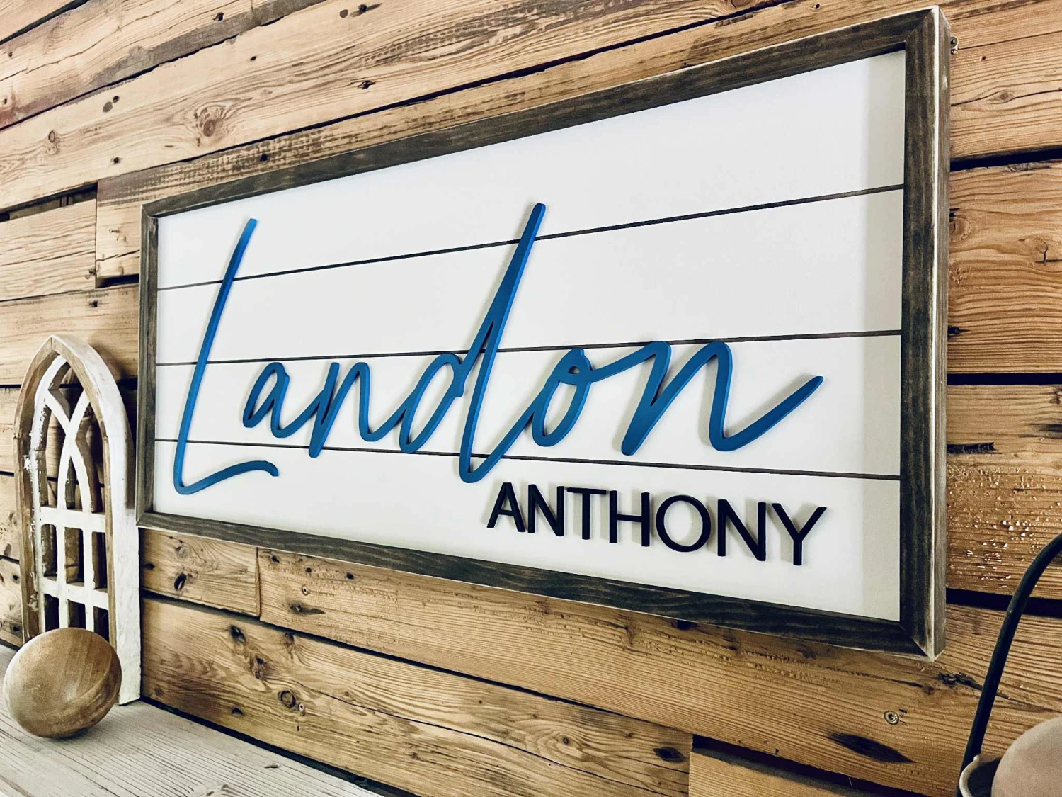 Personalized Nursery Name Sign – Custom Wood Baby Name Sign With First And Middle Name – Farmhouse Wall Decor For Boys Room Or Baby Shower Gift 5 Personalized Nursery Name Sign – Custom Wood Baby Name Sign With First And Middle Name – Farmhouse Wall Decor For Boys Room Or Baby Shower Gift - Image 5