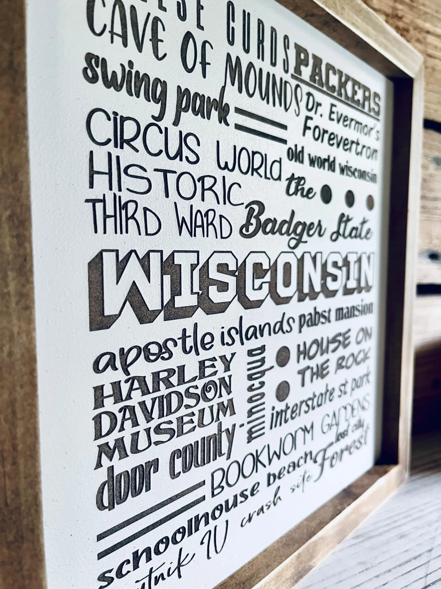 Wisconsin Themed Word Art Sign | Wisconsin Art | Wisconsin Home Decor | Wisconsin Gifts 3 Wisconsin Themed Word Art Sign | Wisconsin Art | Wisconsin Home Decor | Wisconsin Gifts - Image 3