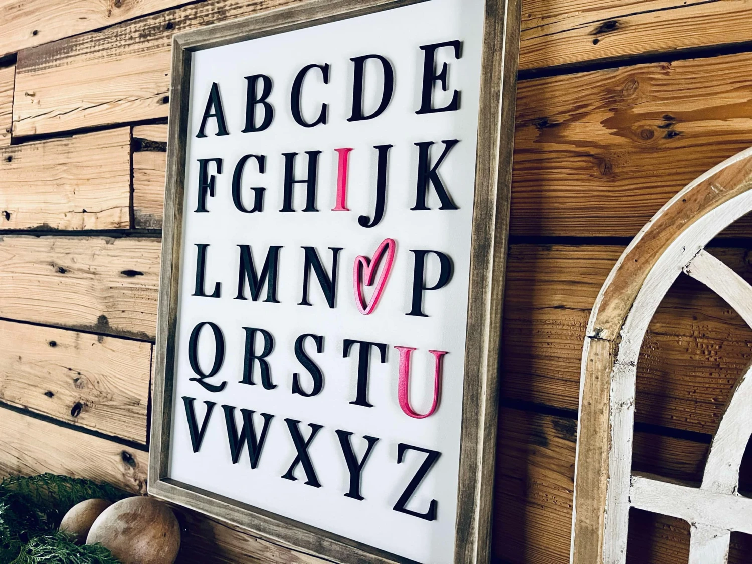 Alphabet I Love You Farmhouse Sign | Nursery Sign | Playroom Sign 2 Alphabet I Love You Farmhouse Sign | Nursery Sign | Playroom Sign - Image 2