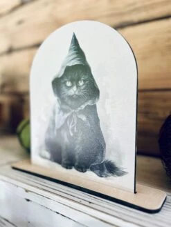 Black Cat Halloween Shelf Sitter | Witch Cat Wood Sign | Spooky Fall Decor | Gothic Cat Art | UV Printed Halloween Decoration -The Farmer’s Wife WI Deals Store 23c5bdc2 ea0e 4370 a7a8 c2c73483f1d3