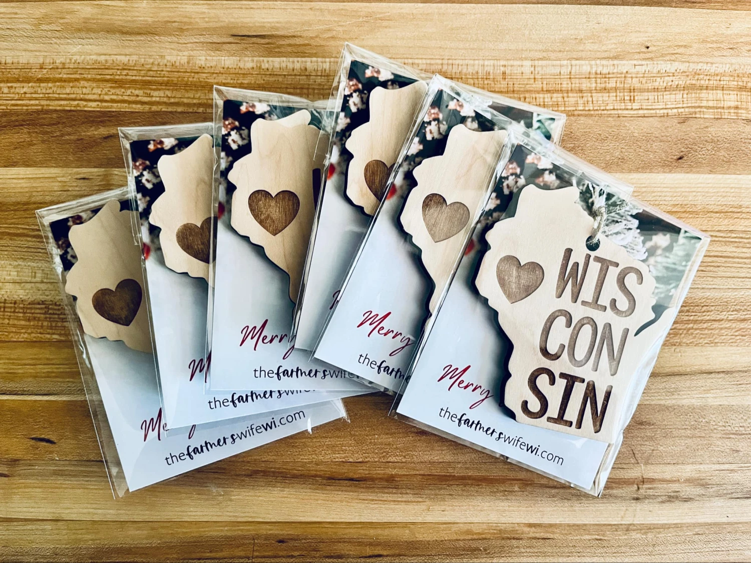 Wisconsin Christmas Ornament | Wisconsin With Heart 2 Wisconsin Christmas Ornament | Wisconsin With Heart - Image 2