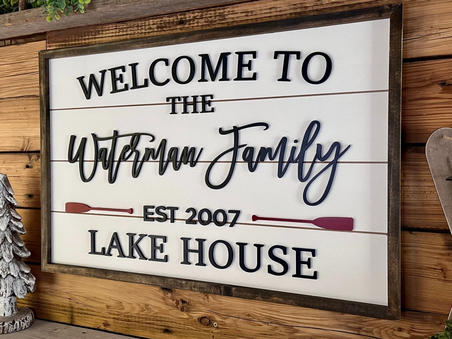 Personalized Family Lake House Sign With Est Date | Cabin Sign 2 Personalized Family Lake House Sign With Est Date | Cabin Sign - Image 2