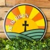 He Is Risen Easter Sign | Spring Round Door Hanger Sign