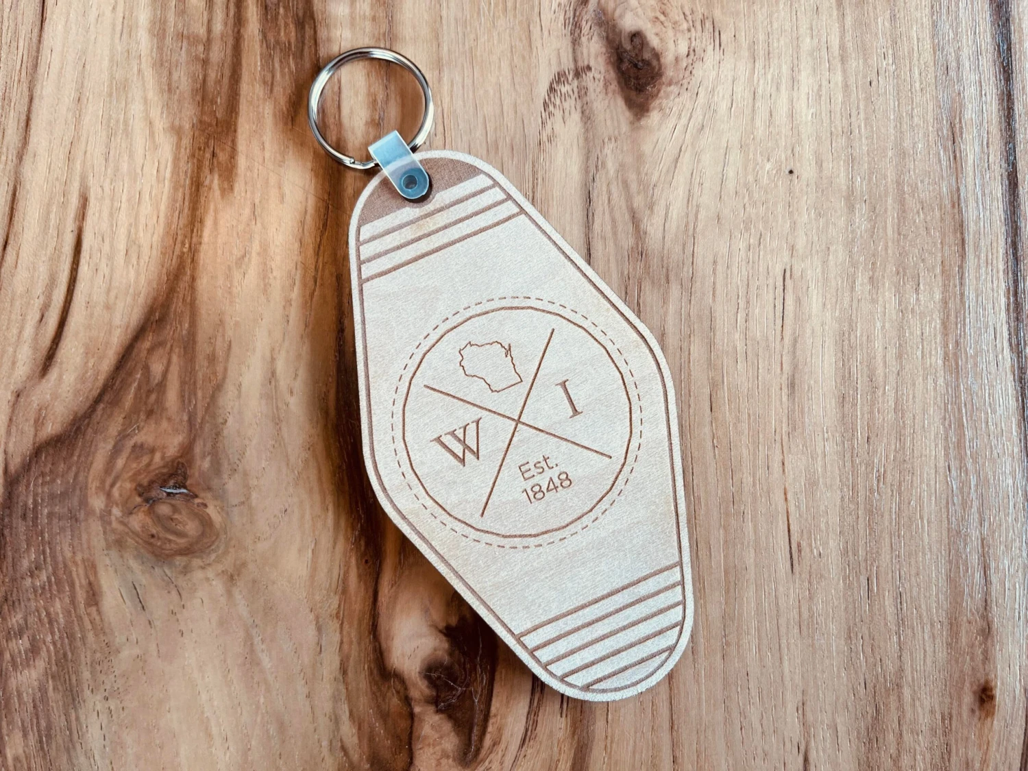 Wisconsin Est. 1848 Motel Key Keychain 1 Wisconsin Est. 1848 Motel Key Keychain