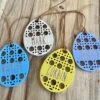 Easter Basket Name Tag | Personalized Wood Easter Rattan Design | Engraved Name Tag