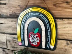 Best Teacher Ever Teacher Gifts | Teacher Rainbow Sign | Teacher Gifts Thank You | Teacher Appreciation Gift | Teacher Gifts Personalized Sign -The Farmer’s Wife WI Deals Store 278668560 1358122311354644 2858858052504360431 n