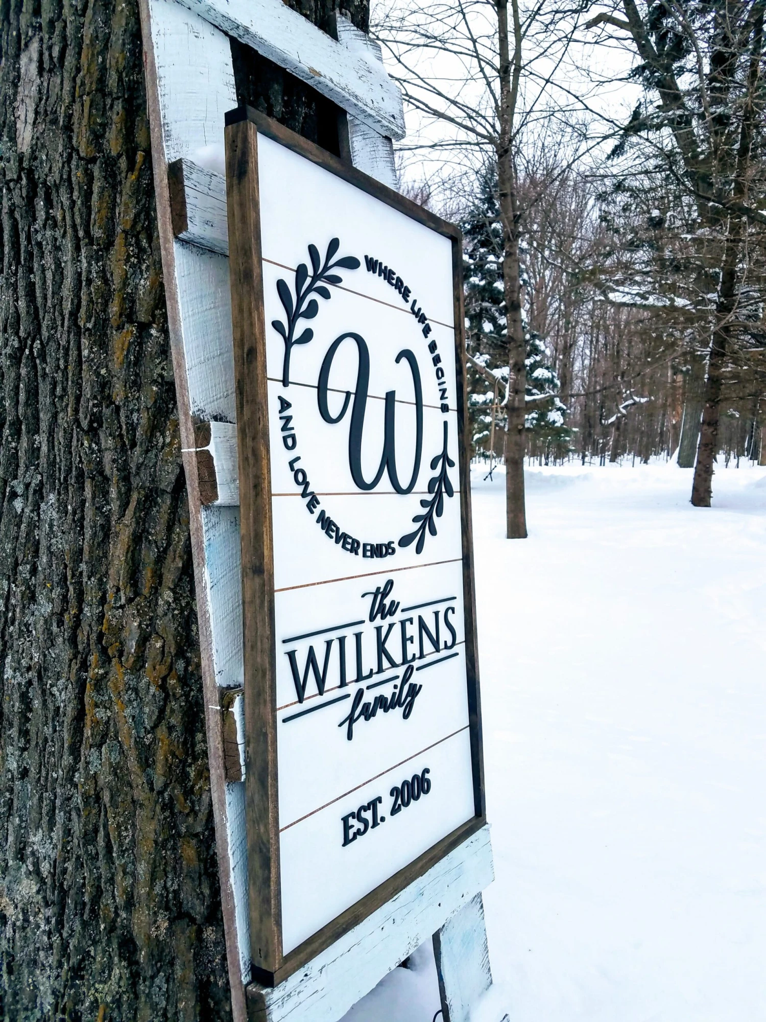 Personalized Raised Lettering Last Name Sign On Shiplap | Where Life Begins And Love Never Ends 5 Personalized Raised Lettering Last Name Sign On Shiplap | Where Life Begins And Love Never Ends - Image 5