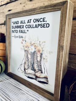 Oscar Wilde Fall Quote Sign | Framed Autumn Wall Art | UV Printed Boots With Flowers | Farmhouse Fall Decor | 12x12 Rustic Sign 11 Oscar Wilde Fall Quote Sign | Framed Autumn Wall Art | UV Printed Boots With Flowers | Farmhouse Fall Decor | 12x12 Rustic Sign -The Farmer’s Wife WI Deals Store 2aad9352 9e9a 4c2a a1d9 f6706c2e1b68