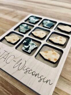 Wisconsin-Themed Tic Tac Toe Travel Game – Laser Cut Wood With Cheese & Forest Print Pieces -The Farmer’s Wife WI Deals Store 2d105042 ee4b 4b1d 8ac8 d44e8160d230