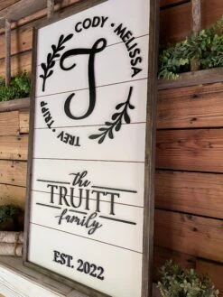 Personalized Raised Lettering Last Name Sign On Shiplap | Names In Wreath -The Farmer’s Wife WI Deals Store 305575380 2932320123730836 5122531508244494927 n