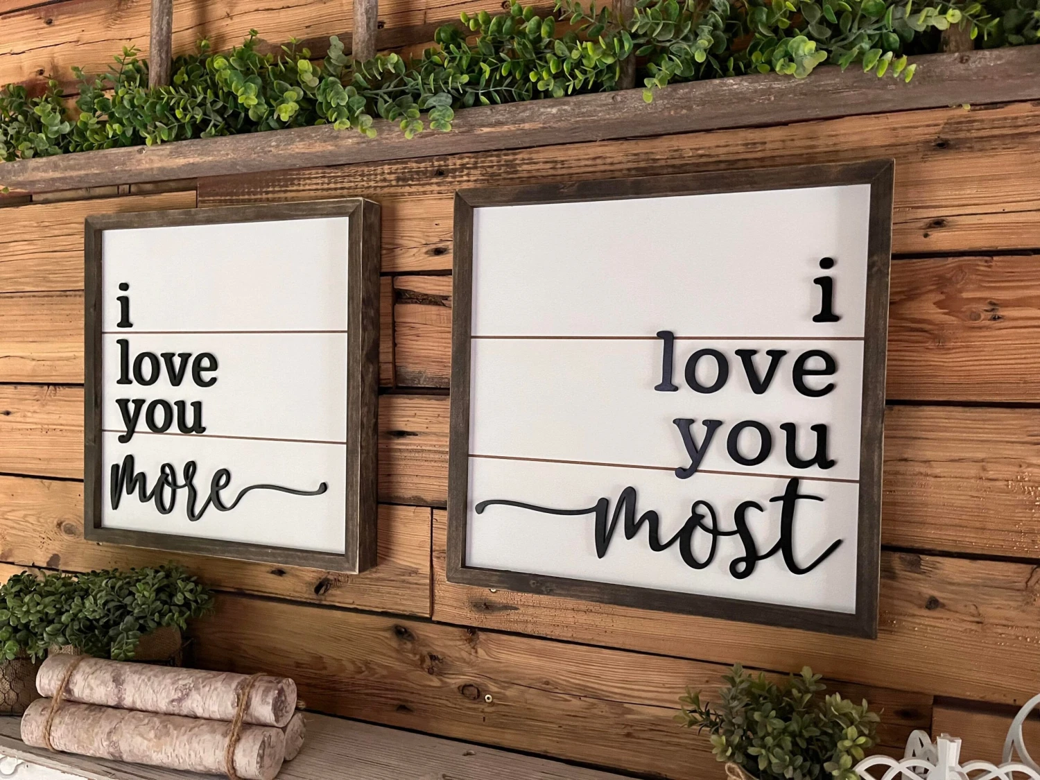 I Love You More...I Love You Most | Farmhouse Mini Sign Set | Raised Lettering 4 I Love You More...I Love You Most | Farmhouse Mini Sign Set | Raised Lettering - Image 4