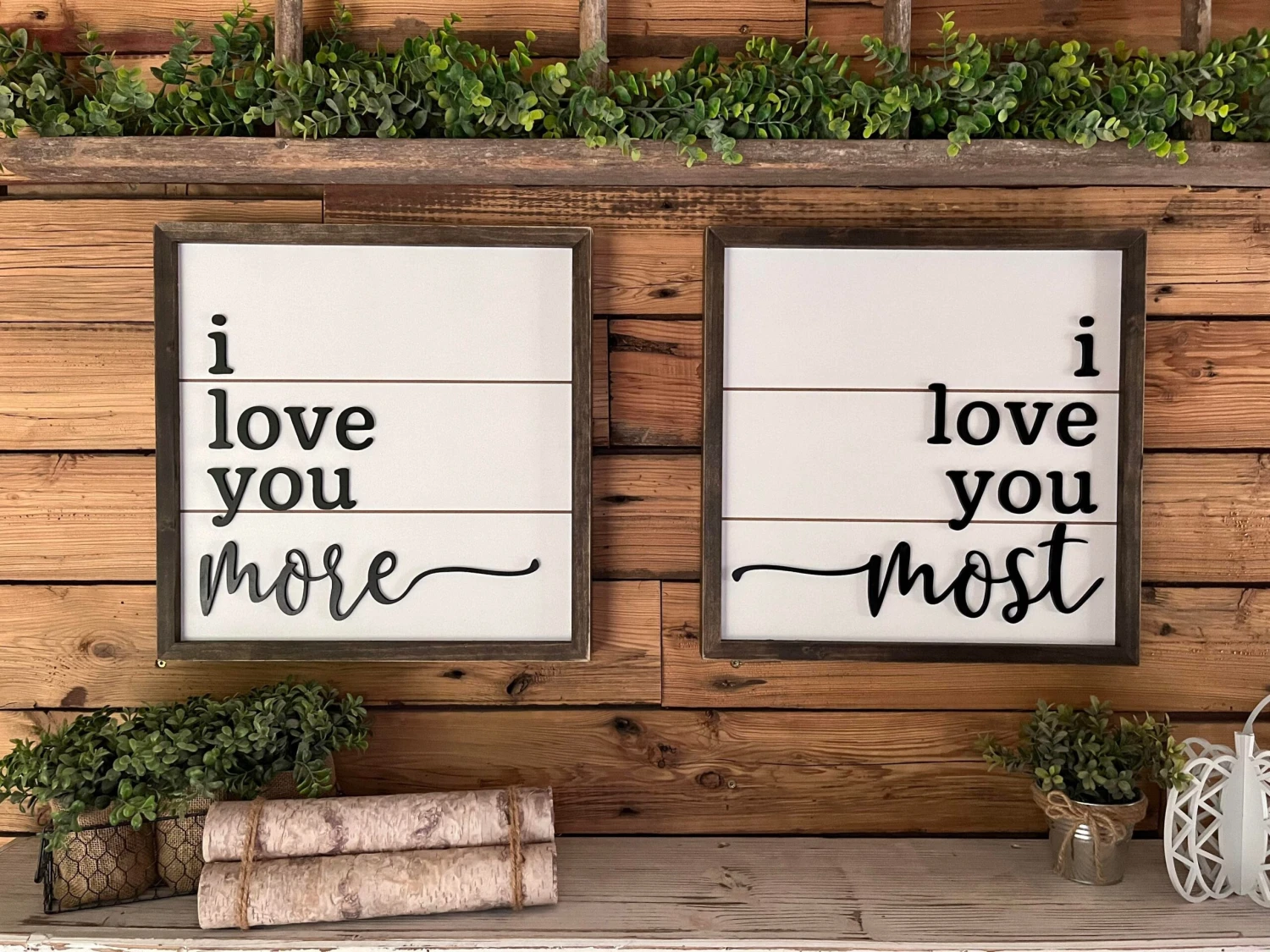 I Love You More...I Love You Most | Farmhouse Mini Sign Set | Raised Lettering 1 I Love You More...I Love You Most | Farmhouse Mini Sign Set | Raised Lettering