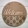 Welcome Aztec Design DIY Sign Kit | DIY Paint Party Set | Aztec Design Round Door Hanger Sign
