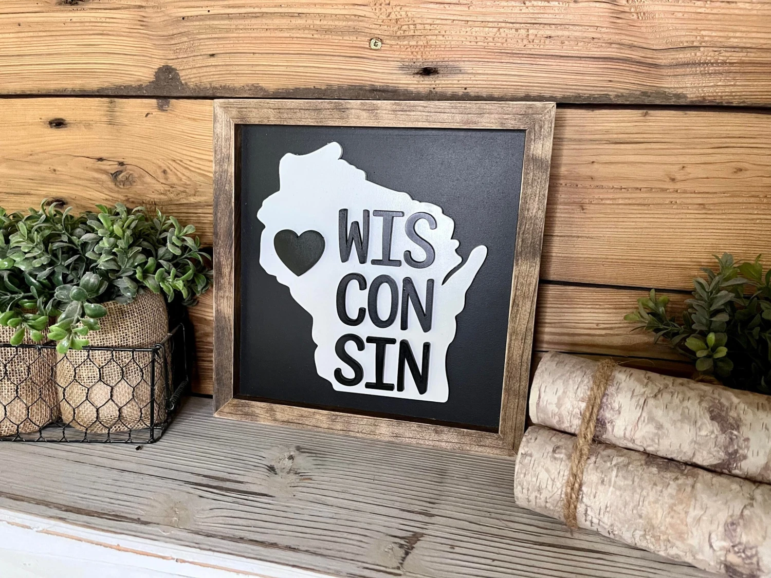 Wisconsin Art | Wisconsin With Heart Sign | Wisconsin Home Decor | Wisconsin Gifts 3 Wisconsin Art | Wisconsin With Heart Sign | Wisconsin Home Decor | Wisconsin Gifts - Image 3