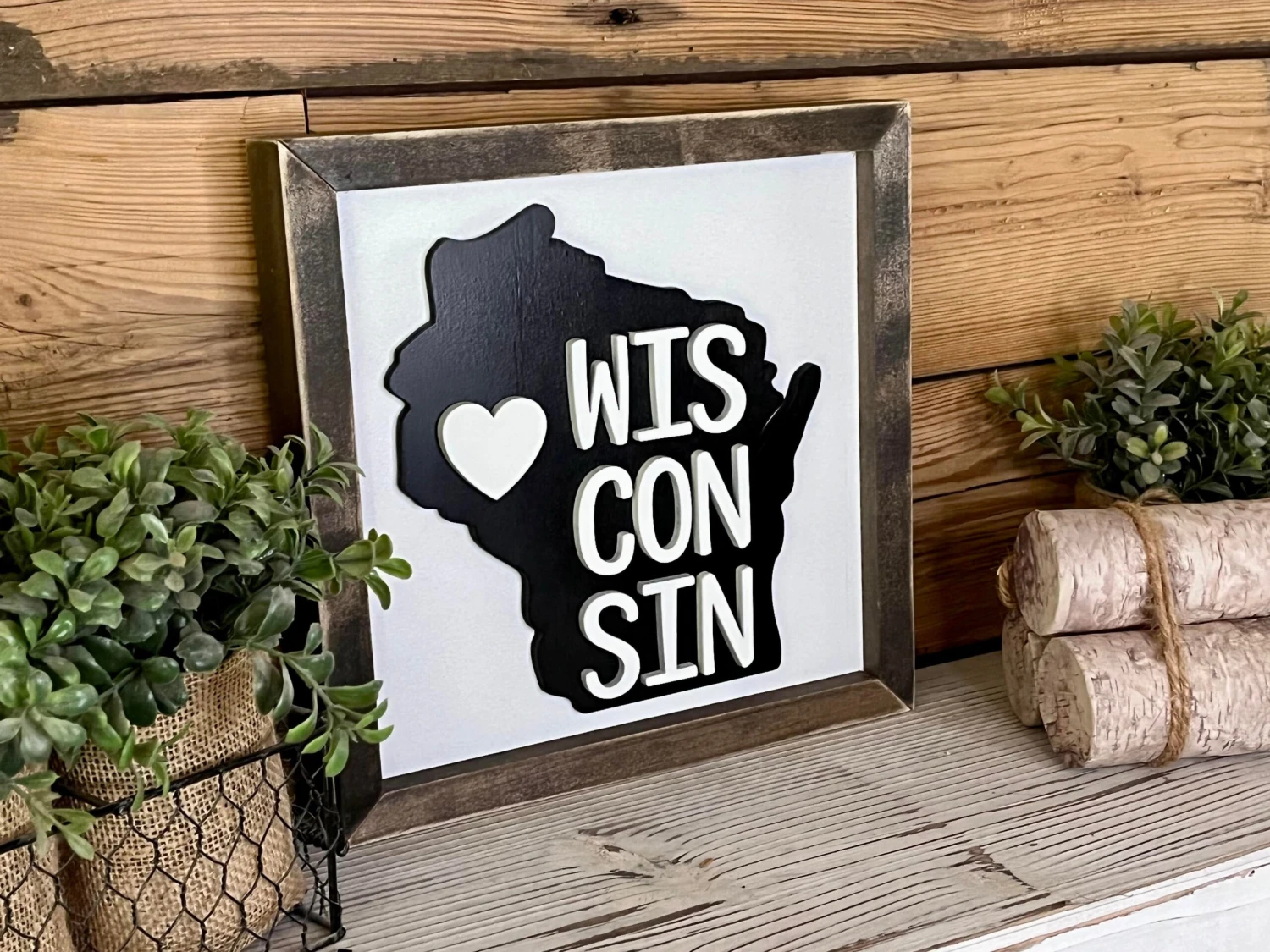 Wisconsin Art | Wisconsin With Heart Sign | Wisconsin Home Decor | Wisconsin Gifts 6 Wisconsin Art | Wisconsin With Heart Sign | Wisconsin Home Decor | Wisconsin Gifts - Image 6