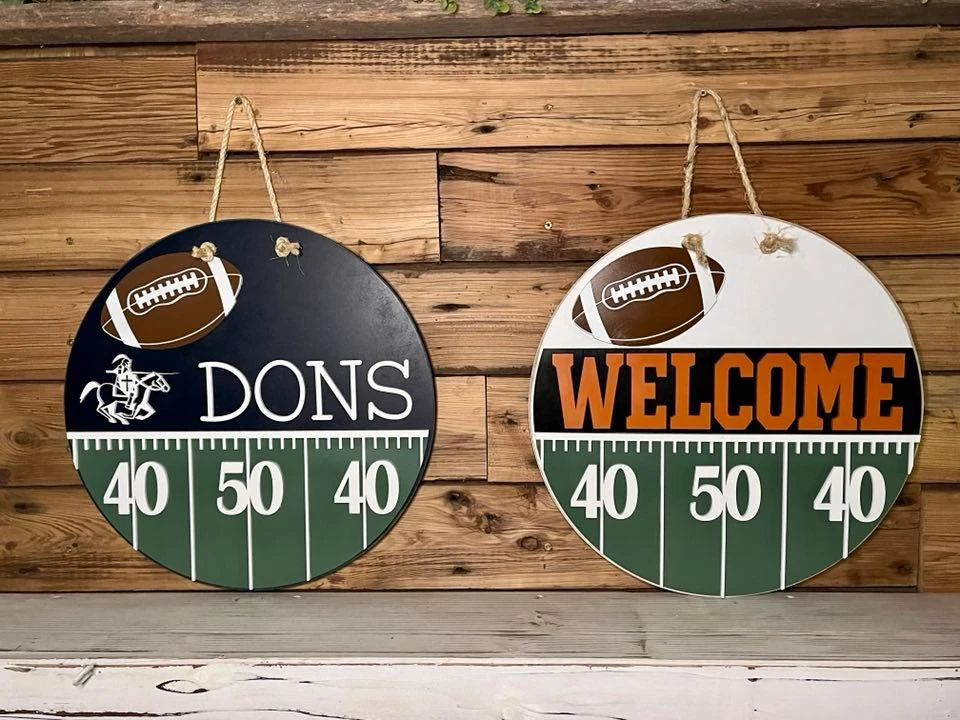 Welcome Football Round Sign | Farmhouse Front Door Sign | Round Welcome Sign 1 Welcome Football Round Sign | Farmhouse Front Door Sign | Round Welcome Sign