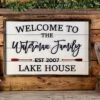 Personalized Family Lake House Sign With Est Date | Cabin Sign
