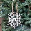 Farmhouse Christmas Ornament | Personalized Kids Christmas Ornament | Snowflake