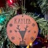 Child Personalized Yearly Ornament | Leather Ornament | Reindeer