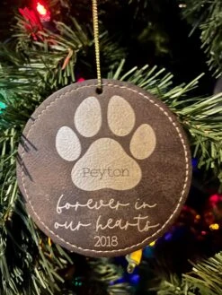 Pet Memorial Ornament | Leather Ornament