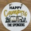 Personalized Round Camper Sign | Camping Decor | Round Door Hanger Sign | Camper Door Hanger
