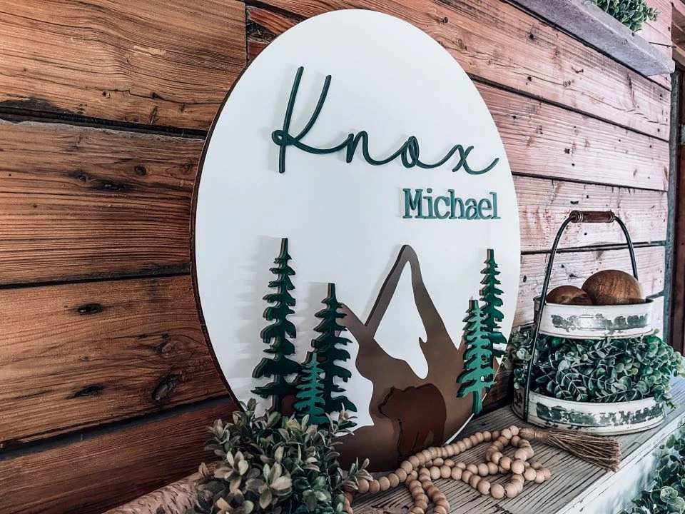 Nursery Name Sign For Boy | Nature Nursery Decor | Wildlife Nursery | Woodland 3D Name Sign | Nursery Name Sign | Nursery Room Decor 4 Nursery Name Sign For Boy | Nature Nursery Decor | Wildlife Nursery | Woodland 3D Name Sign | Nursery Name Sign | Nursery Room Decor - Image 4