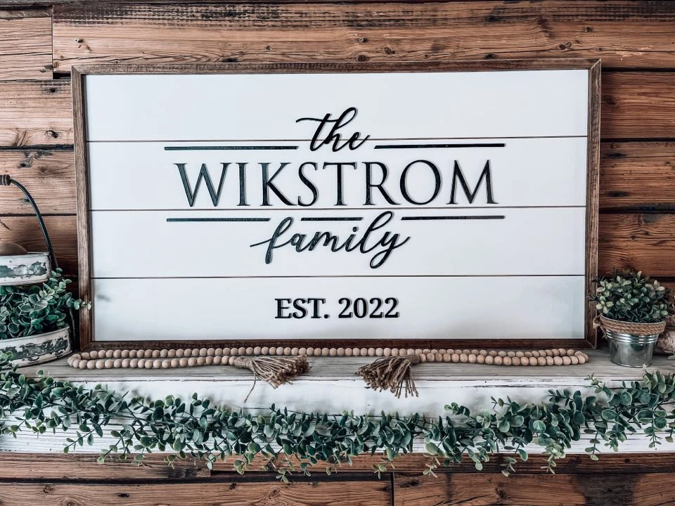 Family Name Sign For Wall | Wood Family Name Sign | Rectangular Name Sign 4 Family Name Sign For Wall | Wood Family Name Sign | Rectangular Name Sign - Image 4