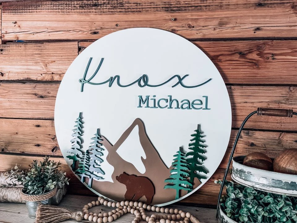 Nursery Name Sign For Boy | Nature Nursery Decor | Wildlife Nursery | Woodland 3D Name Sign | Nursery Name Sign | Nursery Room Decor 2 Nursery Name Sign For Boy | Nature Nursery Decor | Wildlife Nursery | Woodland 3D Name Sign | Nursery Name Sign | Nursery Room Decor - Image 2