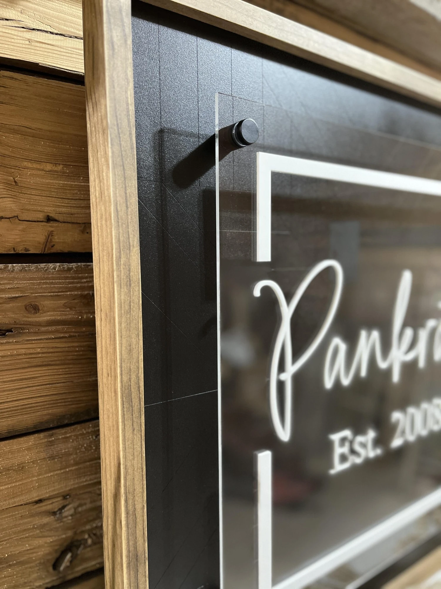 Square Personalized Family Name Sign | Wood And Acrylic Overlay Sign | Mosaic Art | Standoff Sign 2 Square Personalized Family Name Sign | Wood And Acrylic Overlay Sign | Mosaic Art | Standoff Sign - Image 2