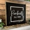 Square Personalized Family Name Sign | Wood And Acrylic Overlay Sign | Mosaic Art | Standoff Sign