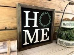 Home With Wreath Square Sign | Farmhouse Home Decor -The Farmer’s Wife WI Deals Store 356373276 655977556453120 4561298606160674800 n
