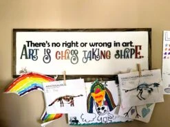 Child Artwork Display | Child Art | There's No Right Or Wrong In Art | Art Is Chaos Taking Shape