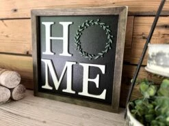 Home With Wreath Square Sign | Farmhouse Home Decor -The Farmer’s Wife WI Deals Store 356440245 680361653936293 758184077600234936 n