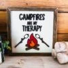 Campfires Are My Therapy Square Sign | Farmhouse Home Decor
