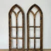 36" Cathedral Wood Arches, 2 PC Set, Brown | Church Window Wall Decor | Farmhouse Window | Wooden Arch | Arched Frame | Cathedral Window Frame