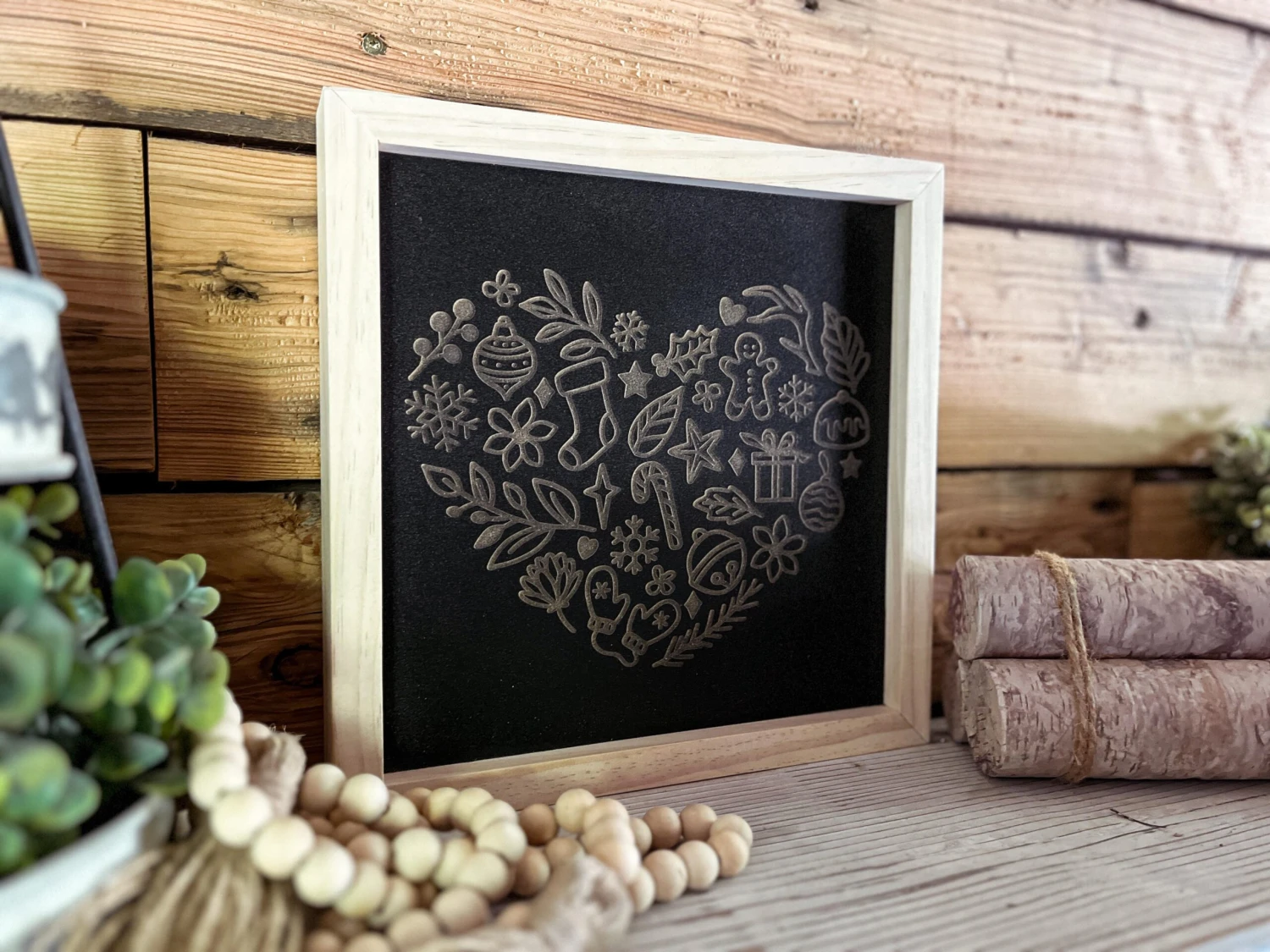 Christmas Subway Art Sign | Winter Subway Art | Farmhouse Sign | Heart 2 Christmas Subway Art Sign | Winter Subway Art | Farmhouse Sign | Heart - Image 2