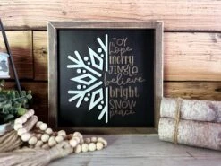 The Farmer’s Wife WI Deals Store 5 Christmas Sign | Snowflake Subway Art | Farmhouse Sign
