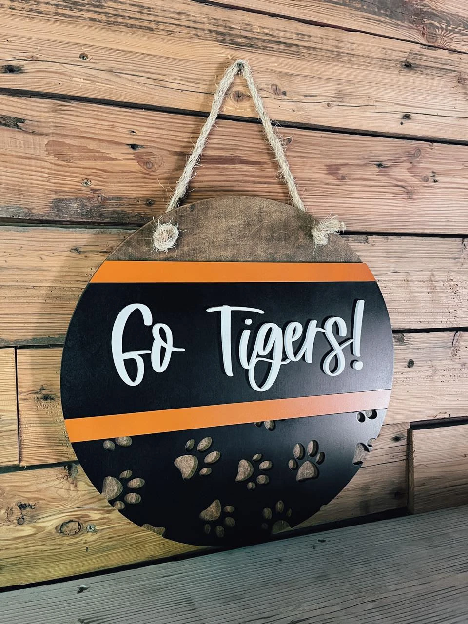 DIY Kit | Go Tigers Round Sign | Farmhouse Front Door Sign | Round Welcome Sign 2 DIY Kit | Go Tigers Round Sign | Farmhouse Front Door Sign | Round Welcome Sign - Image 2