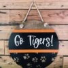 Go Tigers Round Sign | Farmhouse Front Door Sign | Round Welcome Sign