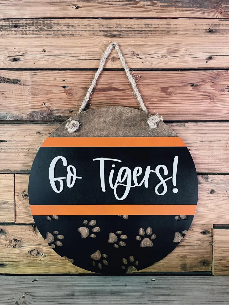 DIY Kit | Go Tigers Round Sign | Farmhouse Front Door Sign | Round Welcome Sign 1 DIY Kit | Go Tigers Round Sign | Farmhouse Front Door Sign | Round Welcome Sign