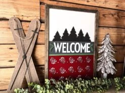 Welcome With Pinecones Sign | Farmhouse Christmas Sign | Winter Sign -The Farmer’s Wife WI Deals Store 380271352 1261060071169696 6494860474229803173 n