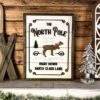 Welcome To The North Pole Sign | Farmhouse Christmas Sign | Winter Sign
