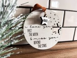 Memorial Ornament | Christmas Ornament | I Love You Past The Moon And Miss You Beyond The Stars -The Farmer’s Wife WI Deals Store 385481876 699854785426269 1835170622624118105 n