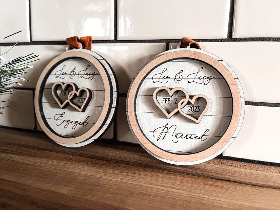 Marriage Christmas Ornament | Engaged Christmas Ornament | Personalized Ornament 2 Marriage Christmas Ornament | Engaged Christmas Ornament | Personalized Ornament - Image 2