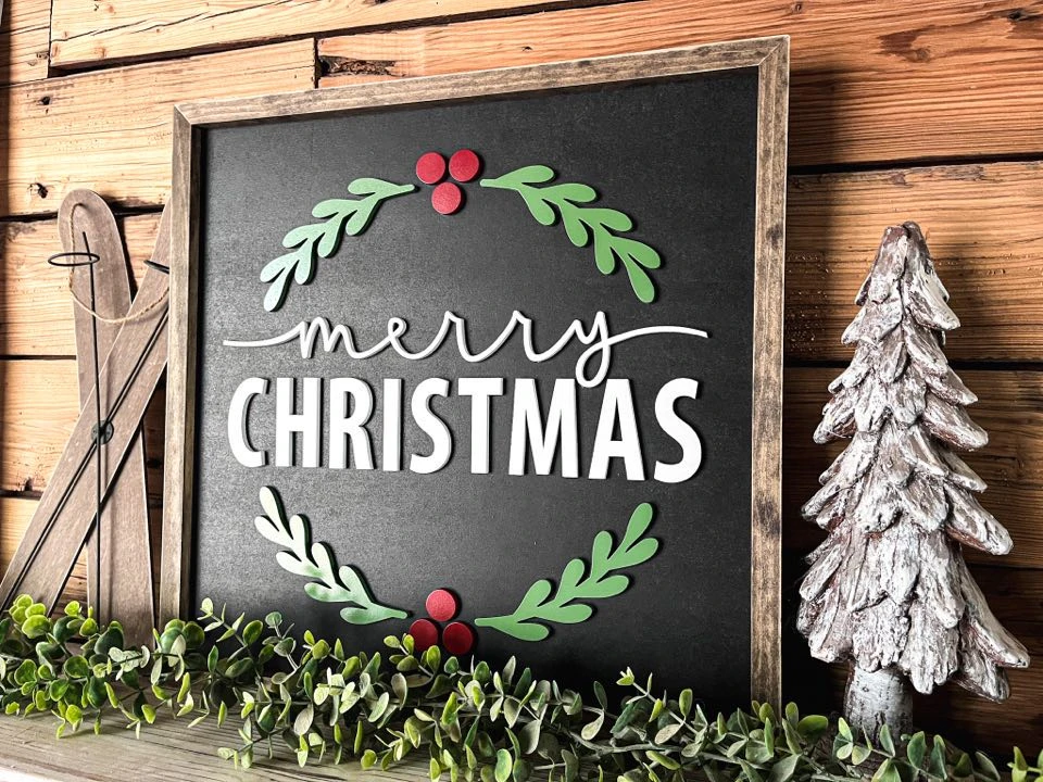 Merry Christmas Sign | Farmhouse Christmas Sign 2 Merry Christmas Sign | Farmhouse Christmas Sign - Image 2