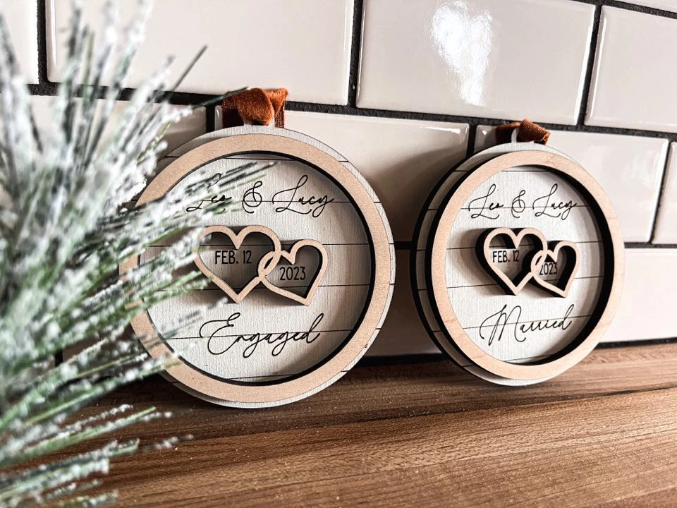 Marriage Christmas Ornament | Engaged Christmas Ornament | Personalized Ornament 3 Marriage Christmas Ornament | Engaged Christmas Ornament | Personalized Ornament - Image 3