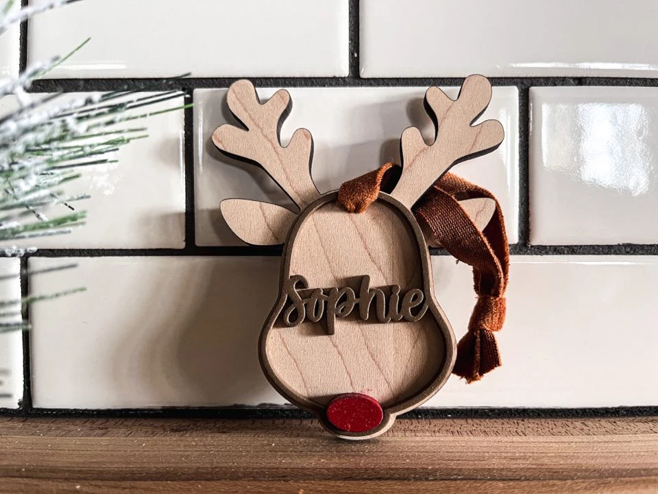 Reindeer Ornament | Yearly Ornament | Child Name Ornament 1 Reindeer Ornament | Yearly Ornament | Child Name Ornament